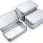 6 Recipientes Metal Plata 5.9x3.5x1.2" Organiz. Hogar
