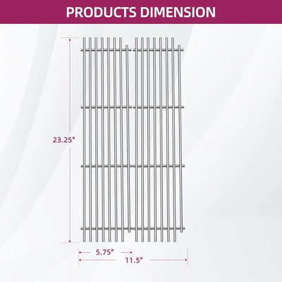 Rejilla acero inox 23.25pulg para Viking VGBQ 30/41/53 T set 2