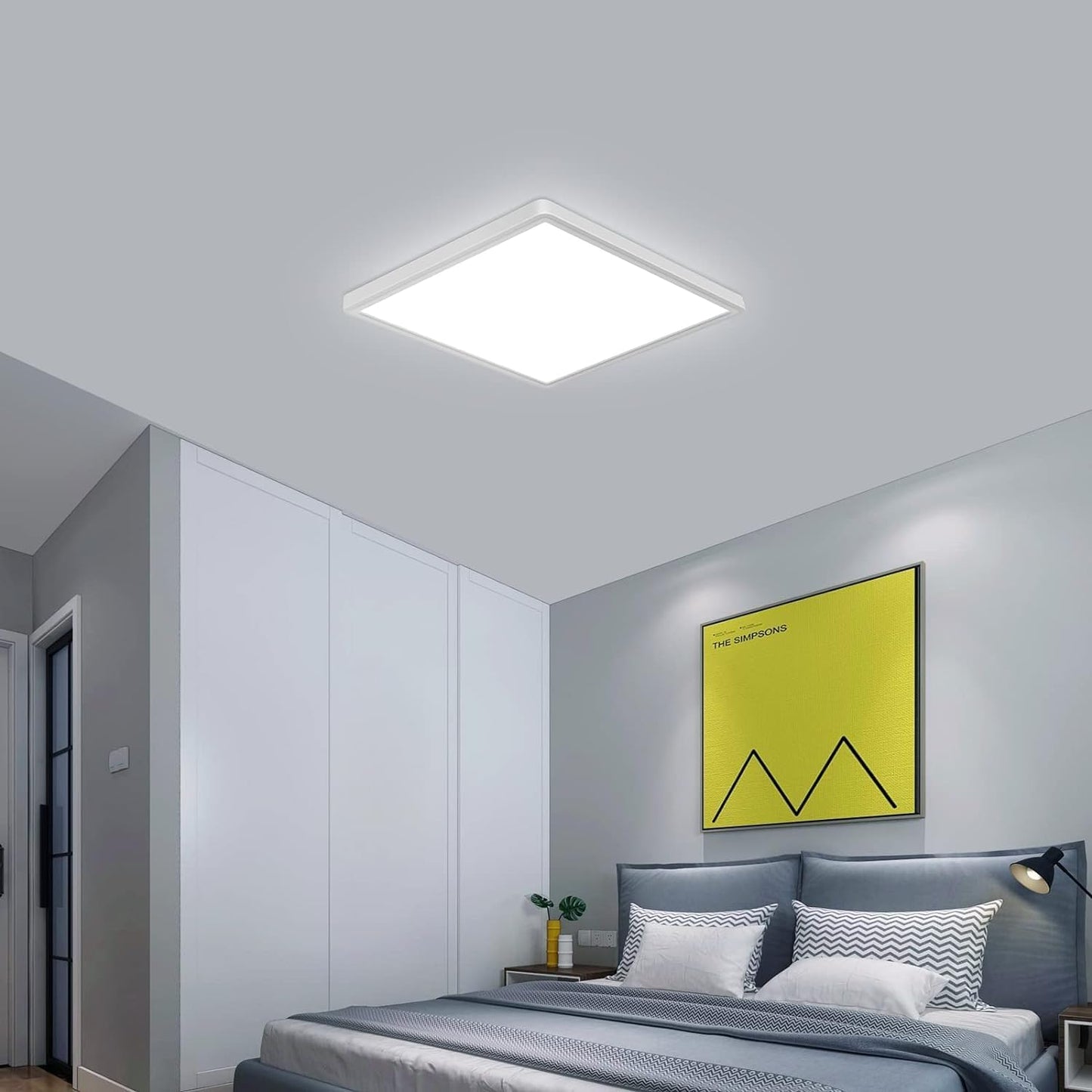 4 Lámparas Techo LED 12" 24W para Dormitorio