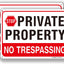 Señales No Trespassing aluminio 10x7" 2pzas duradero
