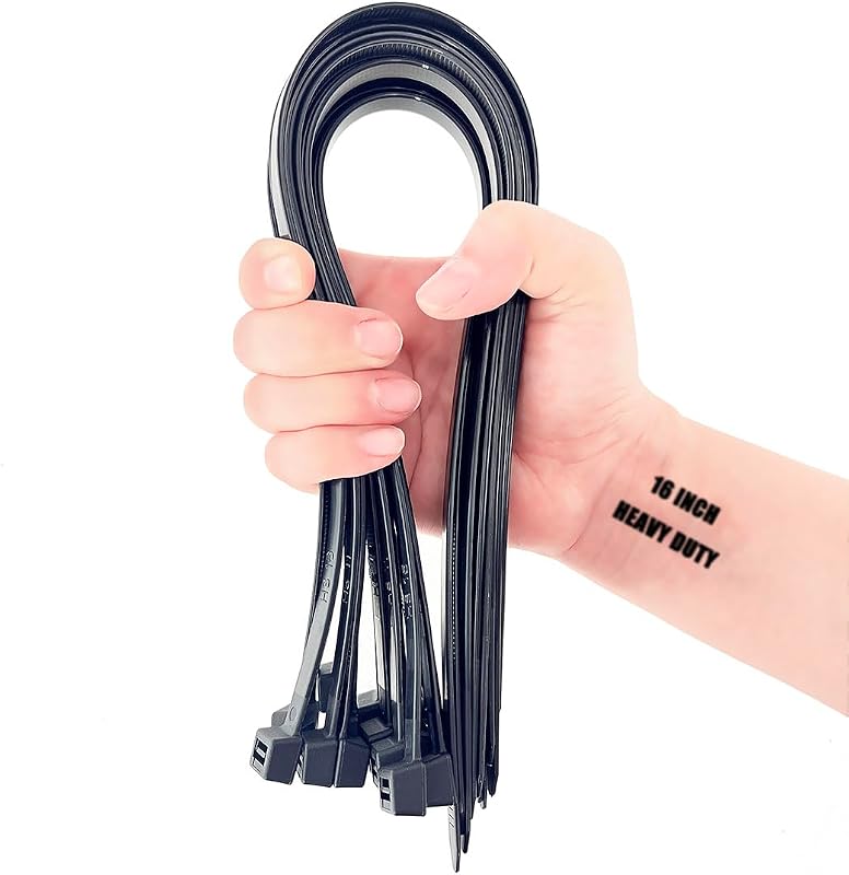 Bridas 16pulg 200lb uso exterior UV resistente paquete 20 negro