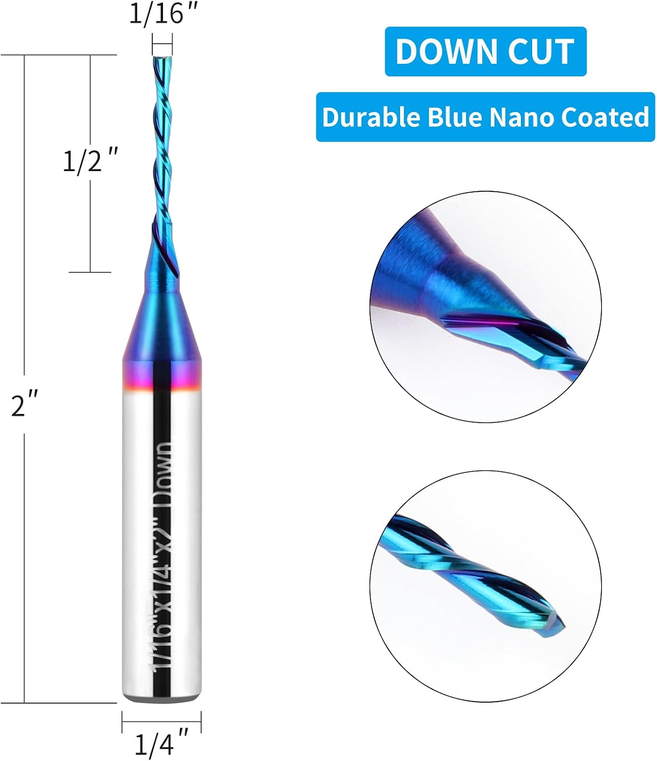 Broca enrutador espiral 1/4pulg carburo
