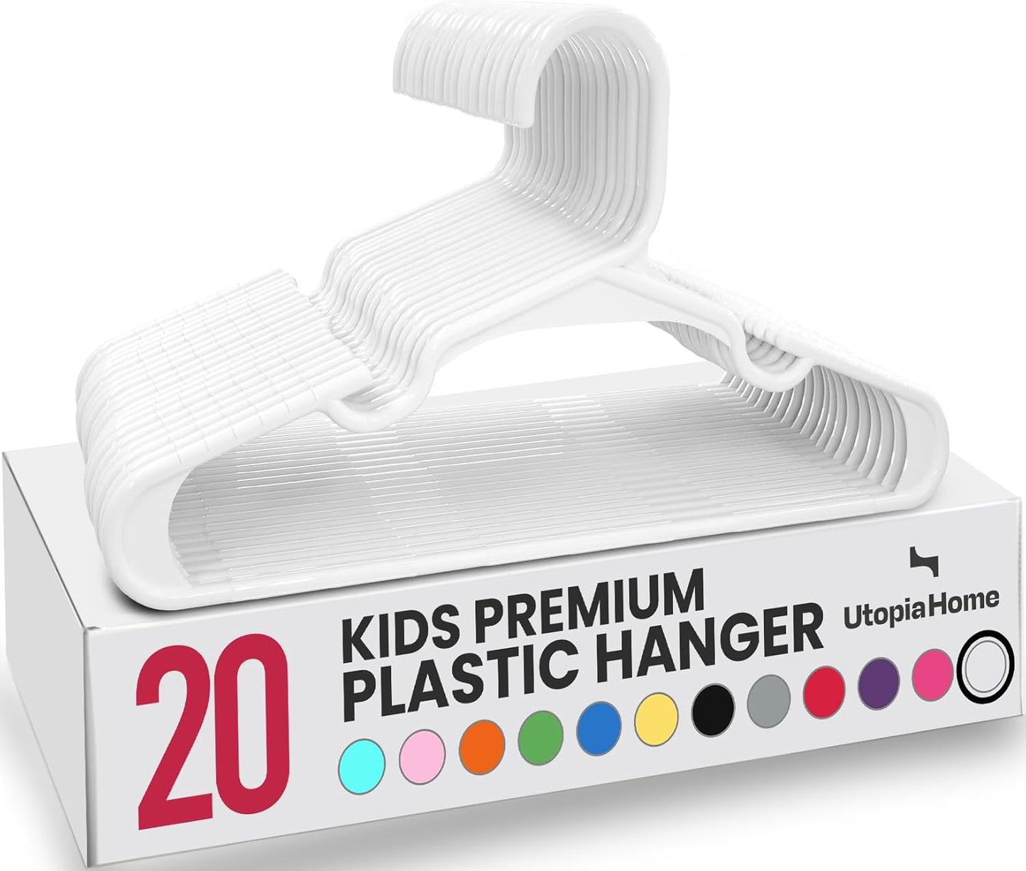 20 Perchas Plástico para Niños 11.5" Armario