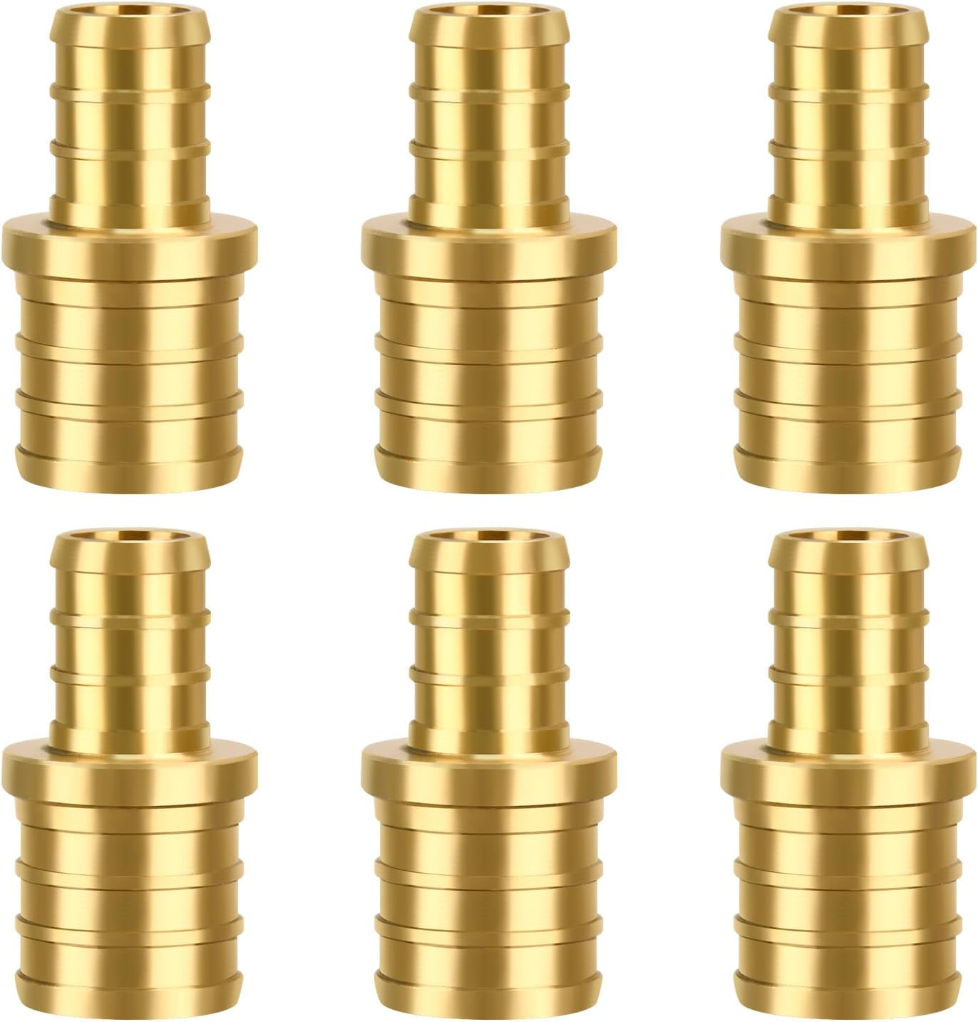 6 Pzas Accesorios PEX 3/4x1/2 pulg Latón Plomería