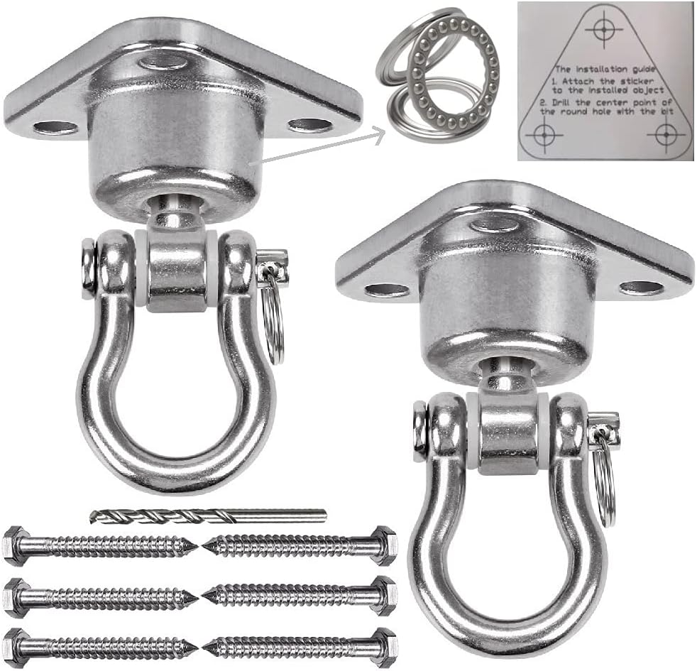 2 Set Ganchos Giratorios Acero Inox 1500lb