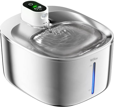 Fuente agua gato acero inox 4.1L inalámbrica interior