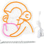 Letrero neón mono anime color melocotón decoración pared