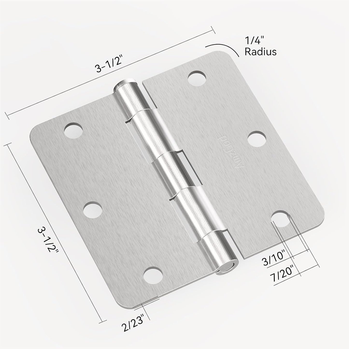 Bisagras puerta níquel cepillado 3.5pulg 6 Pzas