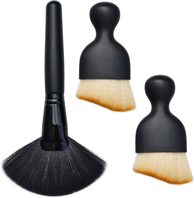 3 Pzas Cepillos Microfibra para Auto y Peluquería