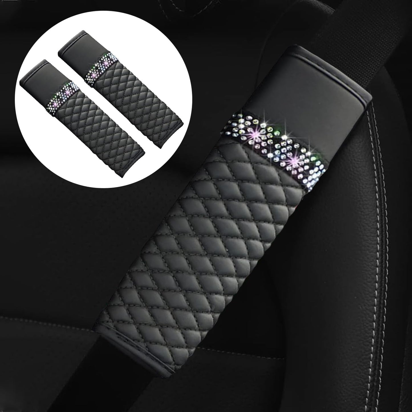 2 Fundas Cinturón Seguridad Cuero Almohadillas Hombro