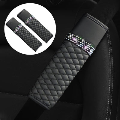 2 Fundas Cinturón Seguridad Cuero Almohadillas Hombro