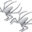 Insignias araña plateadas adhesivas 3D set 2