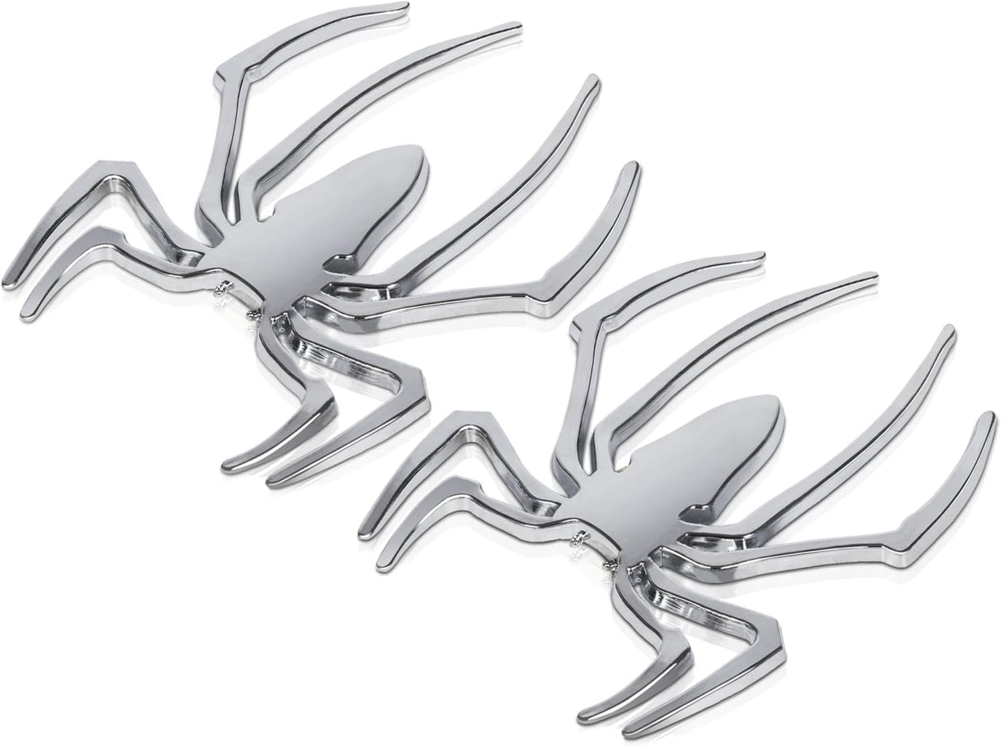 Insignias araña plateadas adhesivas 3D set 2