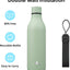 Botella agua aislada acero inox 25oz correa verde
