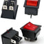 Interruptor basculante 3 Pzas 16A rojo 4 pines DPST