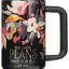 Vaso acero inox 40oz con tapa pajita mango negro flor