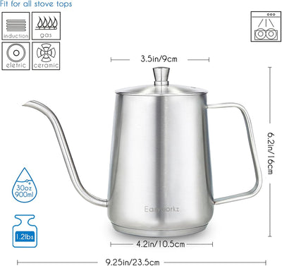 Hervidor de café con cuello de cisne de 30 oz
