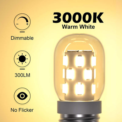 Bombilla LED E17 regulable microondas 3W 3000K paquete 2