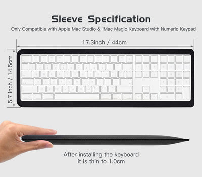 Funda piel sintética teclado Apple Magic USB-C M1 M3 M4 Negro