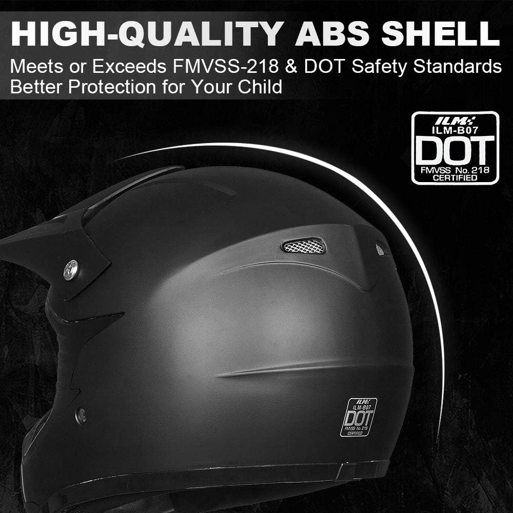 Casco Motocross ATV para Niños con Gafas y Guantes Negro