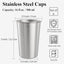 6 Pzas Vasos Acero Inox 16oz Color Plateado