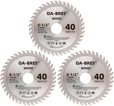 3 Hojas Sierra Circular 4-1/2pulg 40T TCT Carburo