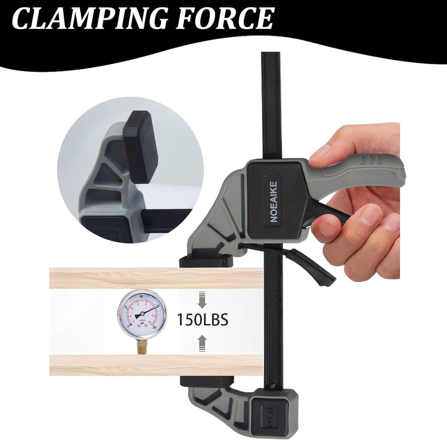 Abrazaderas carpintería 12pulg y 6pulg set 6 gris
