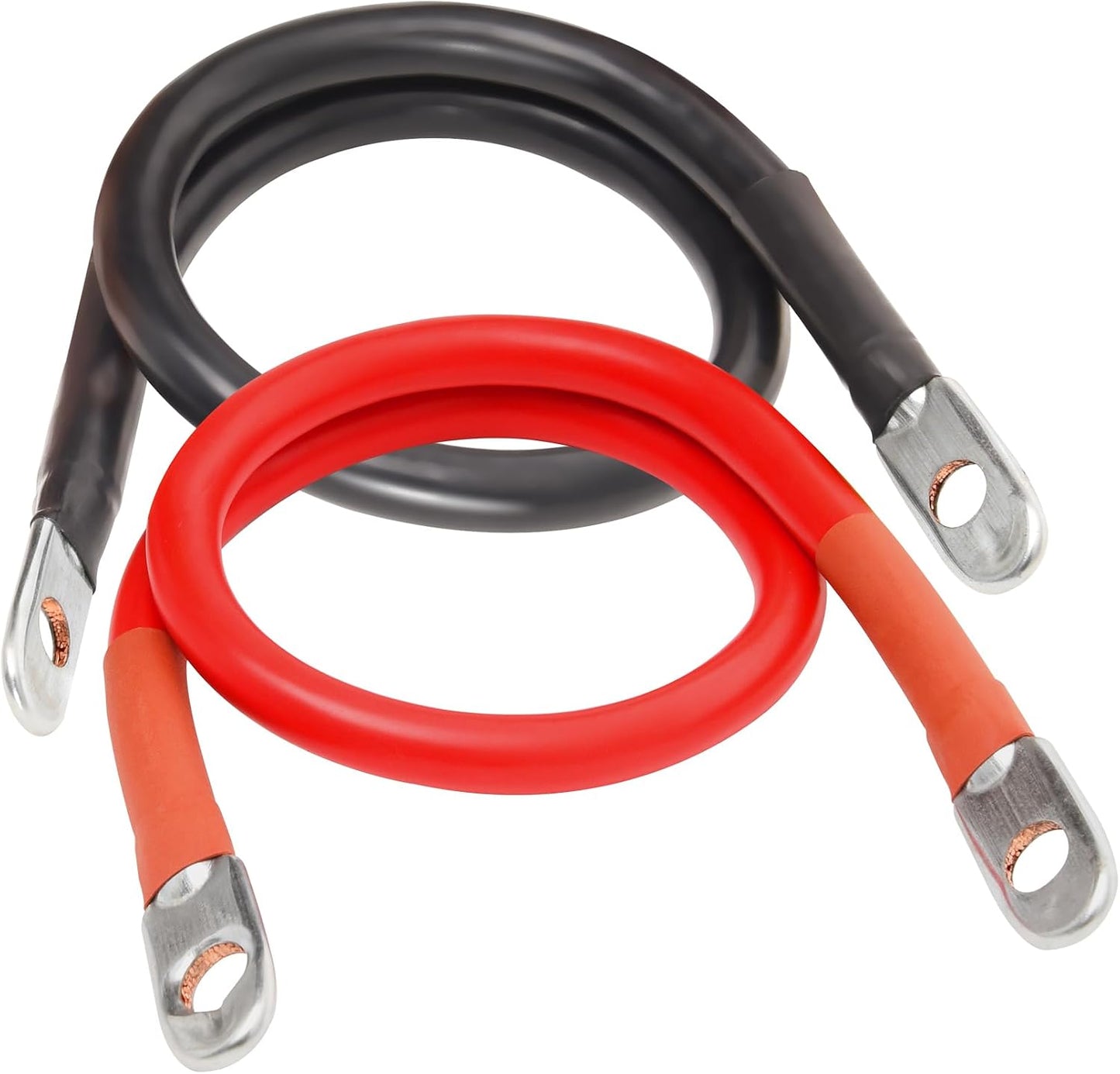 Cable batería 4AWG 12" conductor cobre terminales anillo 3/8