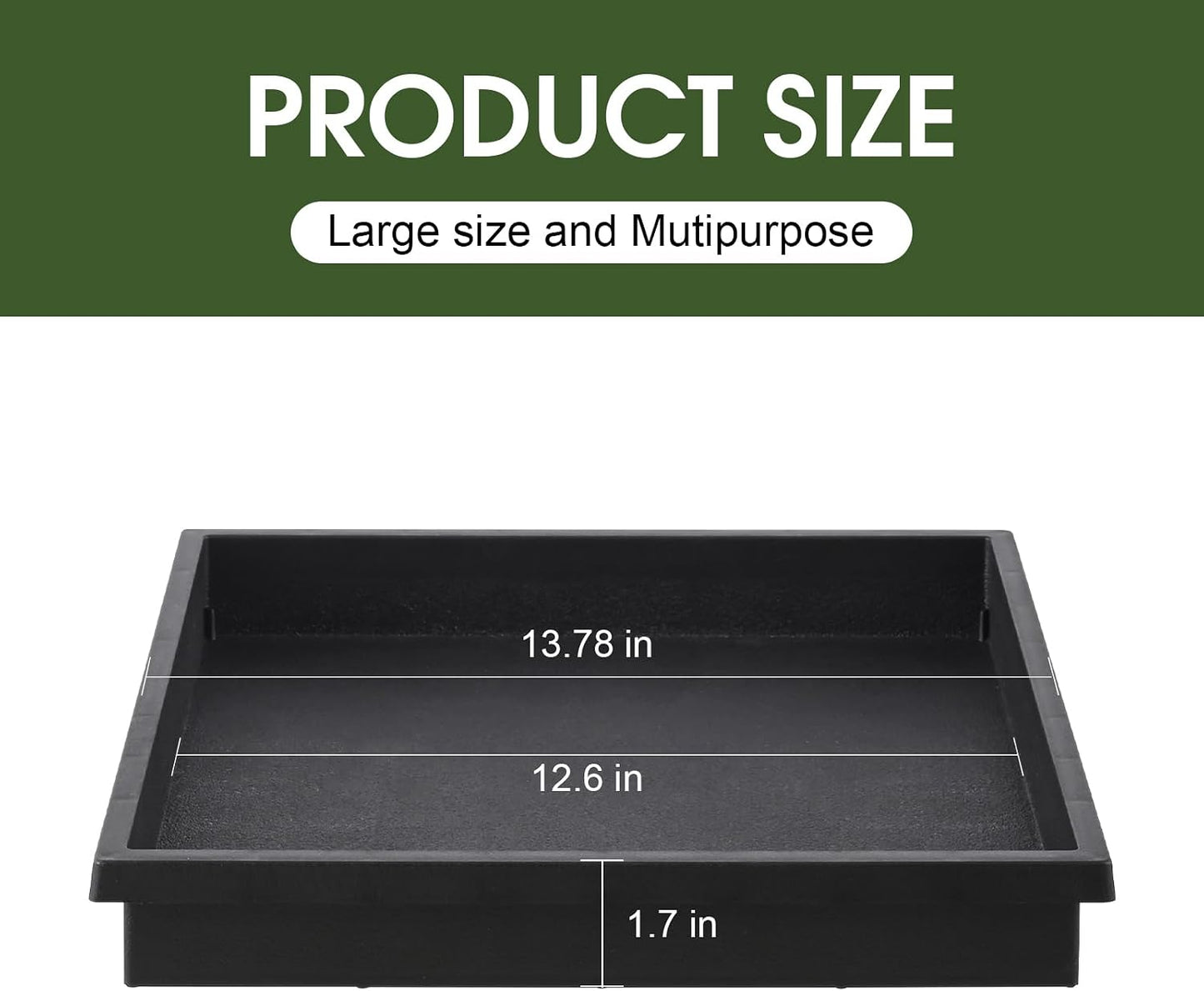 Platillo cuadrado para plantas 14pulg set 2 plástico resistente