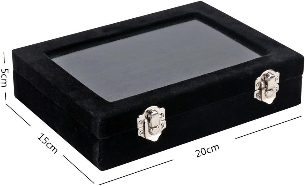 Caja terciopelo para joyas anillos pendientes 2 cierres