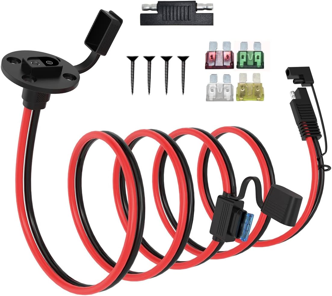 Cable extensión SAE 10AWG 5ft con fusible 10-30A