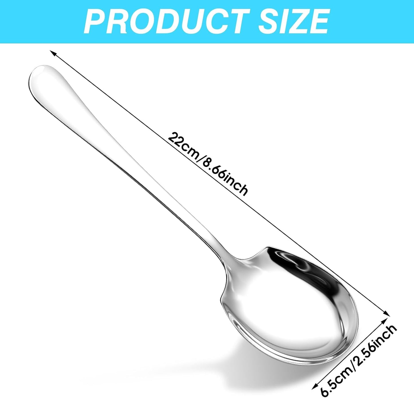 Set 2 cucharas servir acero inox 8.66pulg para fiestas