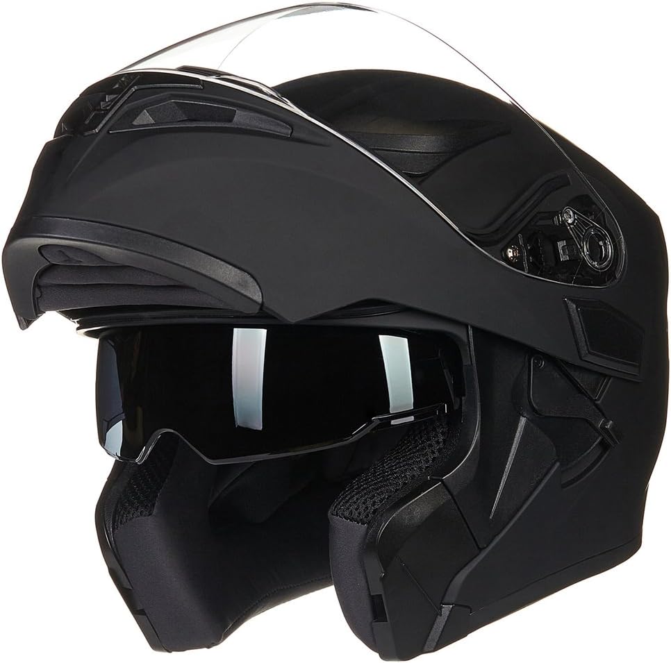 Casco modular cara completa visera doble motocicleta