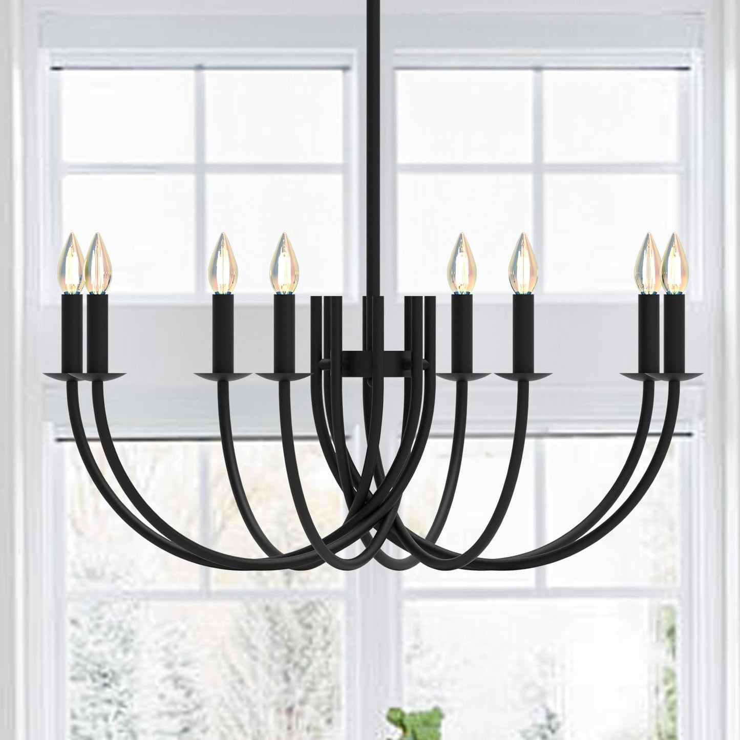 Candelabro hierro 8 luces estilo vintage 31"