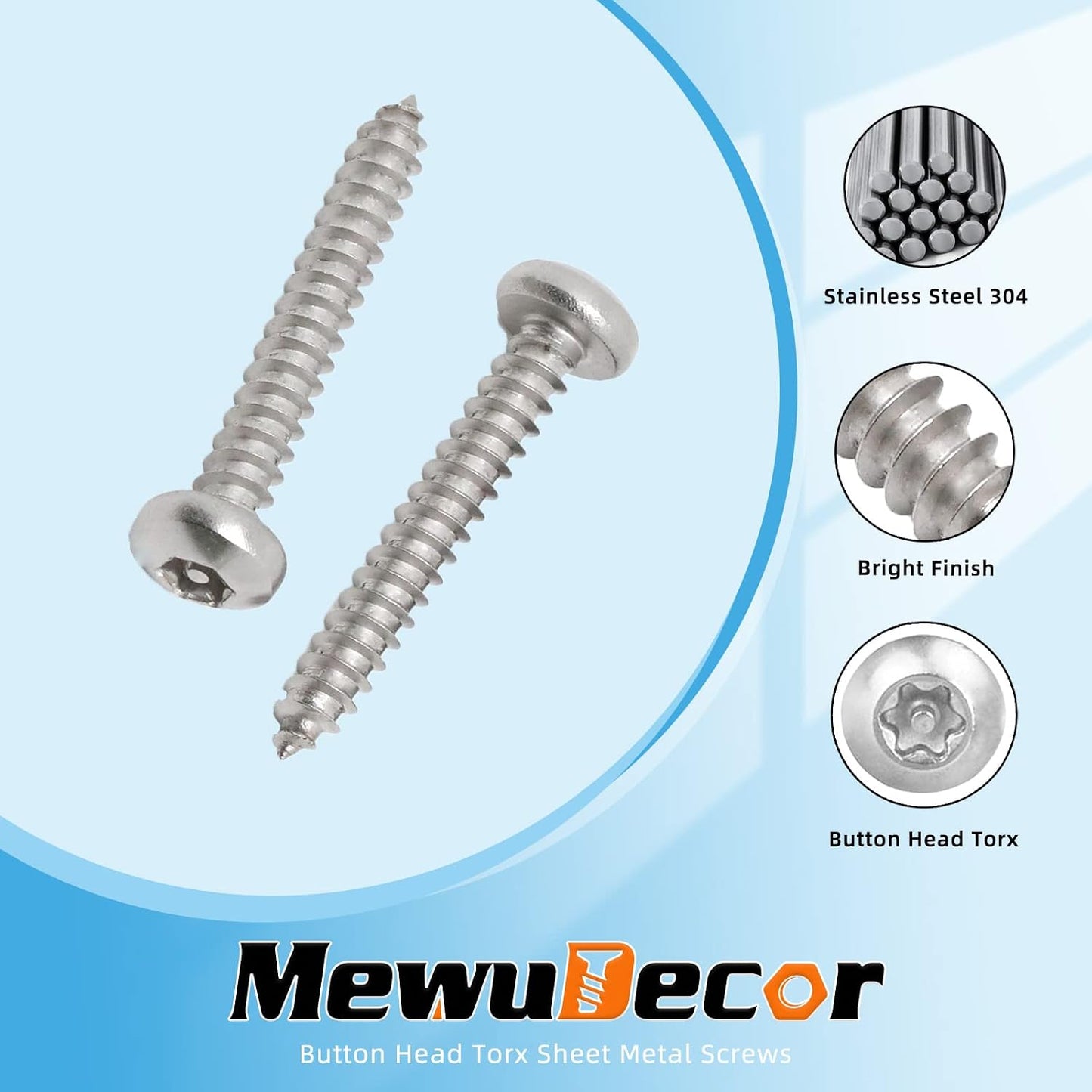 Tornillos Torx acero inox s plateados antirrobo T25 50pzas