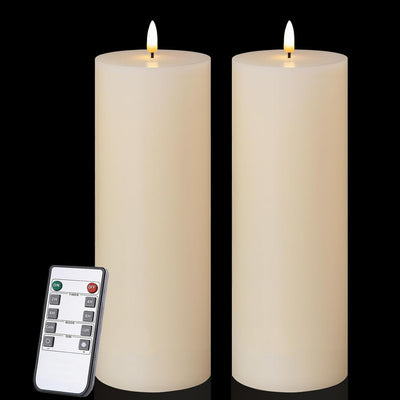 2 Velas LED Parpadeantes 3x9" Control Remoto