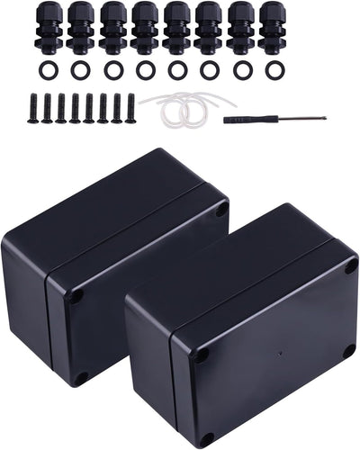 Caja electrónica plástico 2 pzas 4.53x3.54x2.17pulg