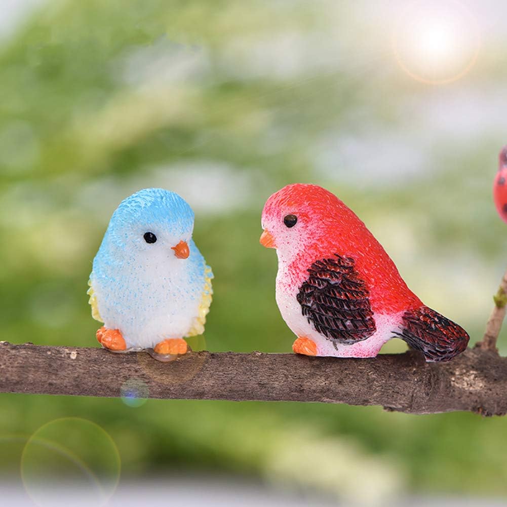 Figuras pájaros mini decoración casa muñecas jardín hadas