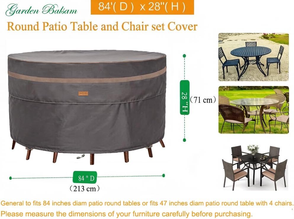Fundas impermeables para muebles de patio redondas 84pulg