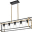Candelabro 5 luces estilo rústico negro latón vidrio cocina