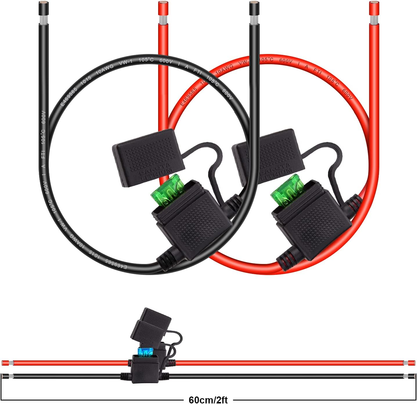 Portafusibles alambre 10 AWG 30A para auto