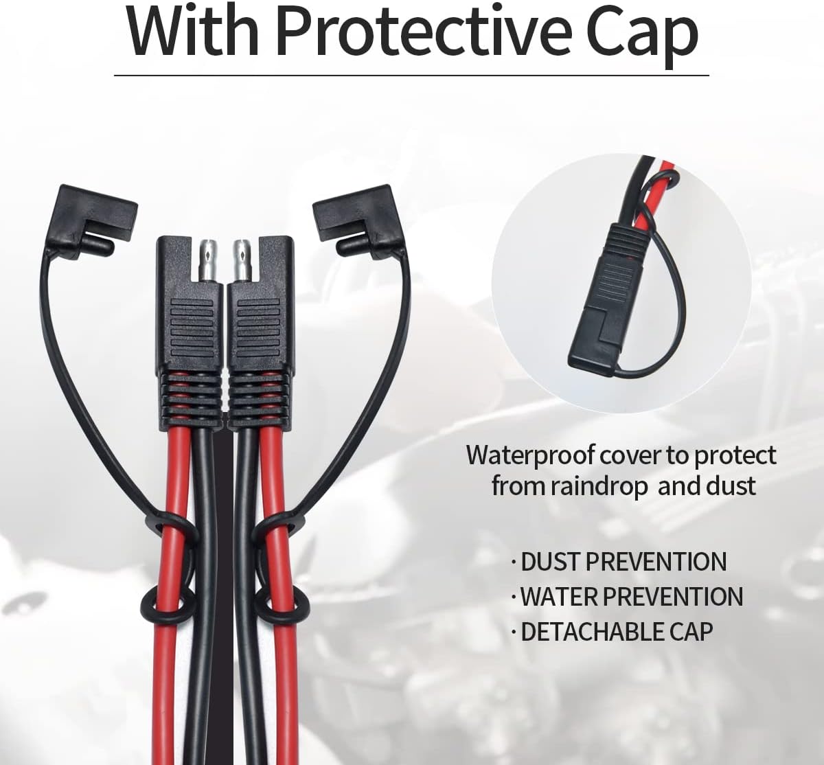 Cable extensión SAE 10 AWG 2pies conector rápido coche RV