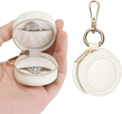 Caja organizadora anillos llavero joyas viaje blanco