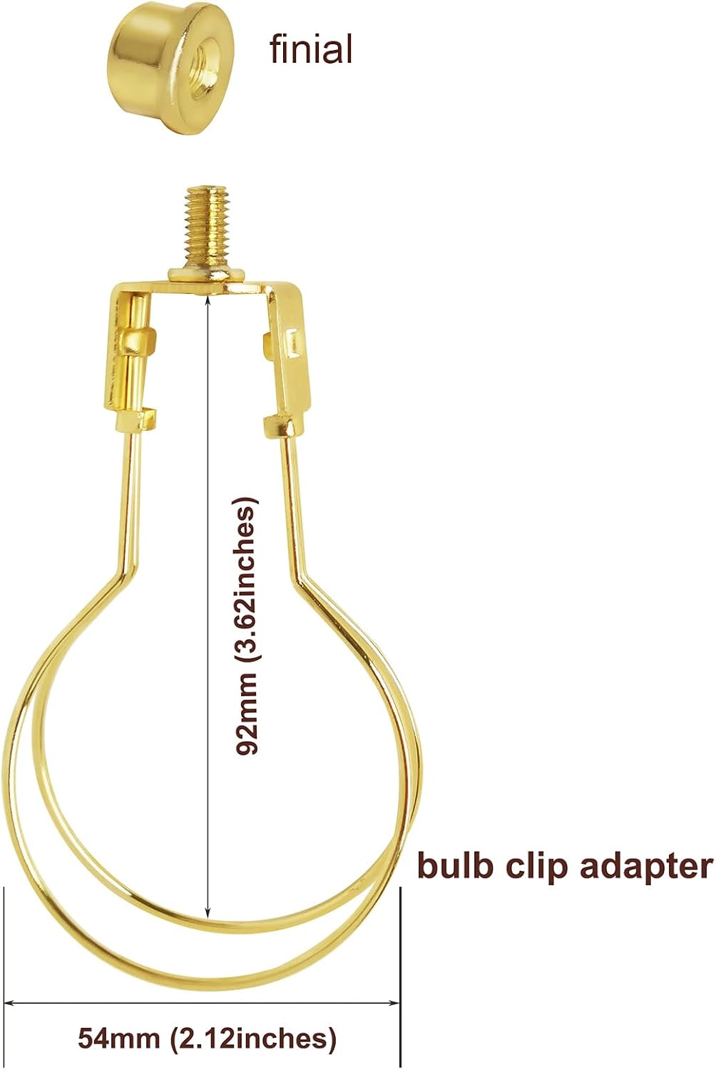 Adaptador clip lámpara con remates latón pack 2
