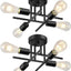 2 Lámpara techo cocina negro mate 4 luces E26 estilo granja