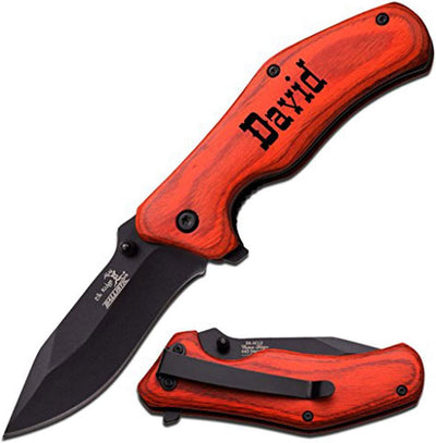 Navaja bolsillo grabada láser regalo hombres Rojo