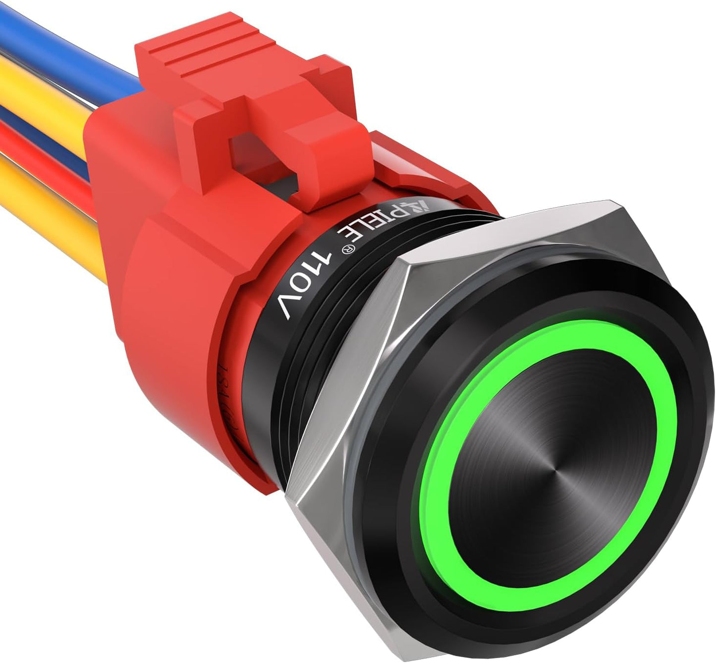Interruptor botón pestillo 7/8pulg 110-220v AC 15A DPST LED