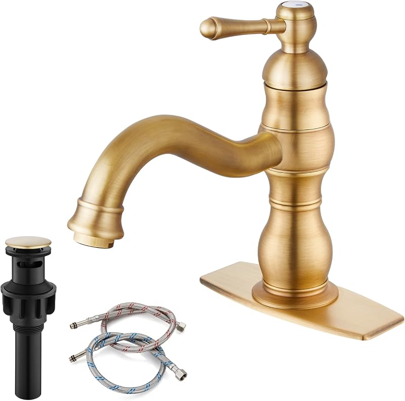 Grifo lavabo baño 1 agujero boquilla giratoria 360