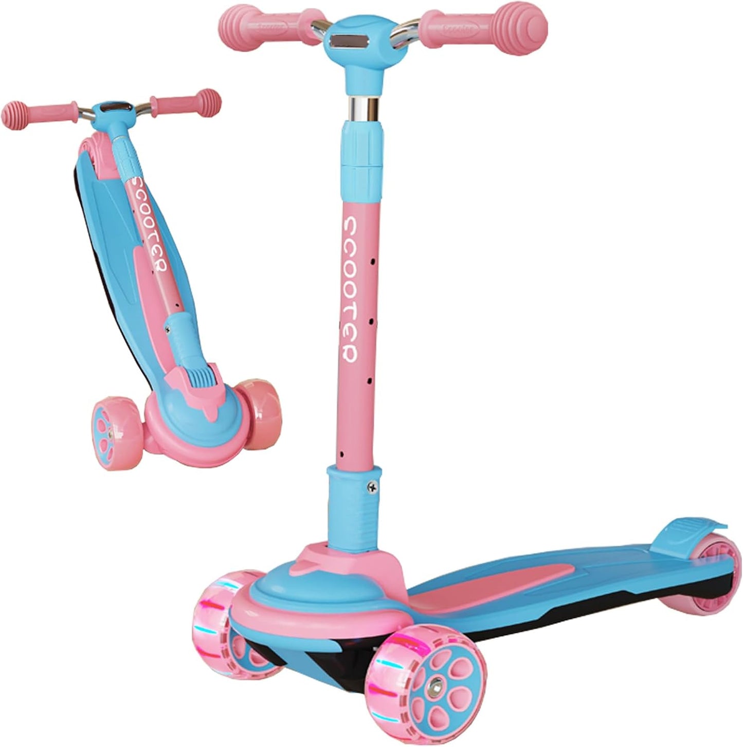 Patinete plegable niños 3-12 años 5 alturas 3 ruedas LED