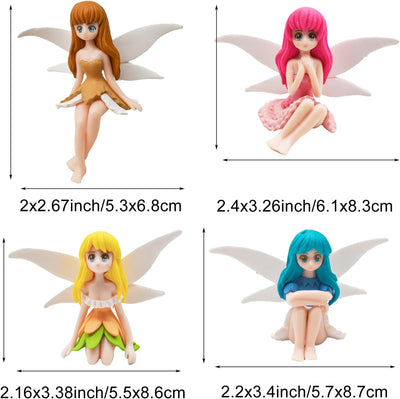 8 Pzas Figuras Hadas Resina Decoración Bonsái Jardín